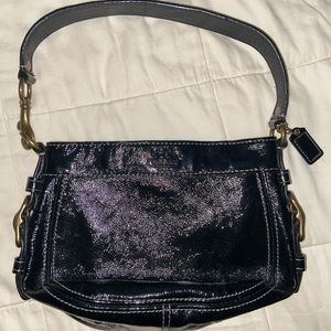 Black Patent Coach Mini Bag